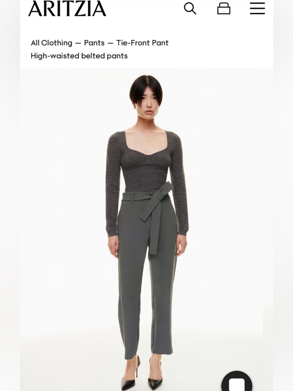 ARITZIA (WILFRED) Tie Front Pant - missing tie